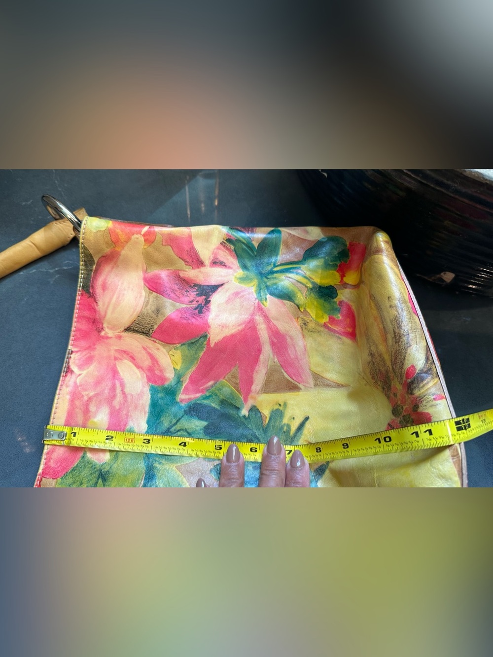 Maurizio Taiuti Floral Pink and Green Shoulder Bag - Picture 12 of 13
